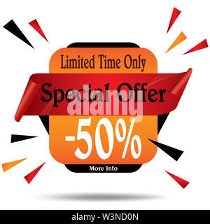 Banner Super sale fino a 50 fuori formato vettoriale Foto Stock