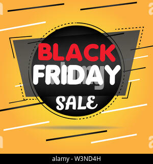 Illustrazione vettoriale dello striscione per la vendita del Black Friday. Foto Stock