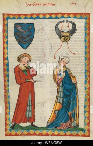 Codex Manesse Gottfried von Neifen. Foto Stock