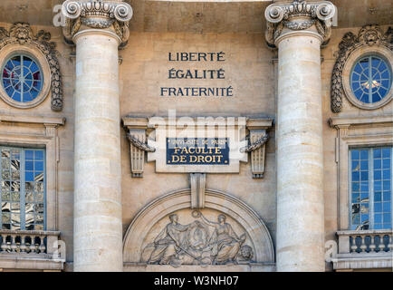 Facoltà di Giurisprudenza edificio della Sorbona, Università di Parigi Foto Stock