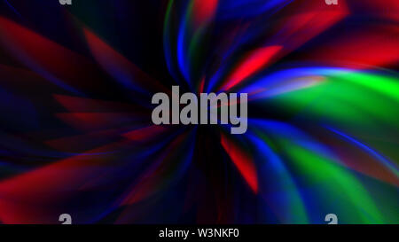 Discoteca astratto onde colorate al neon luminoso su sfondo nero con copyspace Foto Stock
