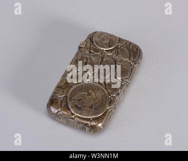 Monete in finta pelle di alligatore Matchsafe, 1888 Foto Stock