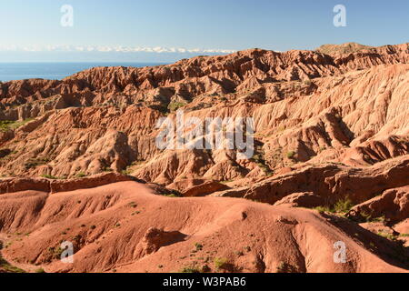 Vista di Skazka o favola, canyon. Issyk Kol regione. Kirghizistan Foto Stock