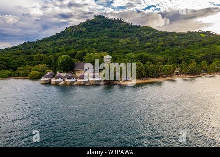 Hotel Le Baobab, Ankify, Diana regione, drone shot, Nord Madagascar Madagascar Foto Stock