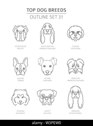 Top cane razze. Pet raccolta di contorno. Illustrazione Vettoriale Illustrazione Vettoriale