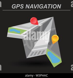 Sistema di posizionamento globale, navigazione. Illustrazione Vettoriale Illustrazione Vettoriale