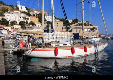 Porto Hydra Hydra, Città, Grecia. Foto Stock