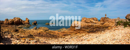 Paon faro sull'Ile de Brehat, Cotes- d'Armor dipartimento, Bretagne, Francia Foto Stock