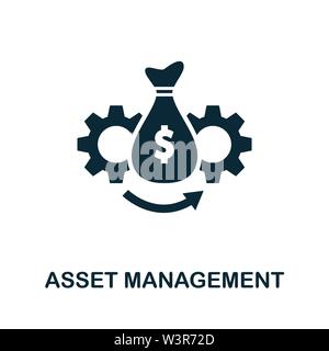 Icona vettore di Asset Management. Segno creativo dalla collezione di icone di investimento. Icona di gestione delle risorse completa per computer e dispositivi mobili Illustrazione Vettoriale