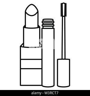 Il rossetto di ciglia e make up icona disegno illustrazione vettoriale design Illustrazione Vettoriale