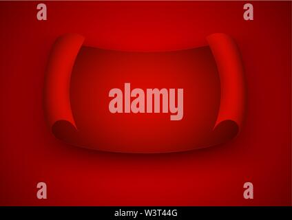 Red realistico curvo dettagliata della carta. Illustrazione Vettoriale Illustrazione Vettoriale