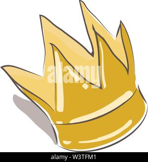 Un piccolo Golden crown per un principe, il vettore, il colore di disegno o illustrazione. Illustrazione Vettoriale