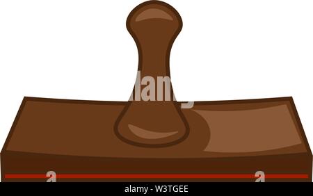 Un blocco di timbro rettangolare di colore marrone, il vettore, il colore di disegno o illustrazione. Illustrazione Vettoriale