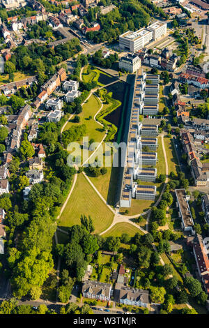 Fotografia aerea del Parco della Scienza di Gelsenkirchen a Gelsenkirchen Ruhrgebeit im in Renania settentrionale-Vestfalia in Germania, la zona della Ruhr, Europa, antenna pho Foto Stock