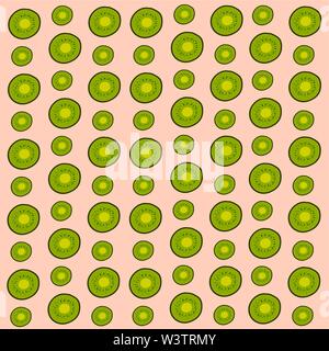 Sfondo Kiwi, illustrazione vettore su sfondo bianco. Illustrazione Vettoriale