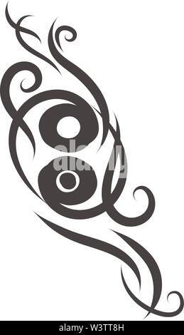 Un tatuaggio tribali, illustrazione vettore su sfondo bianco. Illustrazione Vettoriale