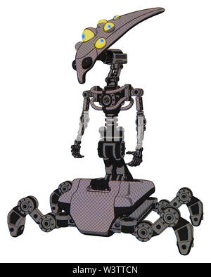 Cyborg contenente elementi: piana allungata testa cranio, giallo eyeball array, luce exoshielding torace, non la placcatura del torace, insetto walker gambe. Foto Stock