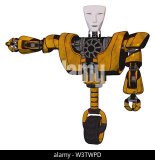 Droid contenenti elementi: humanoid maschera facciale, pesante nella parte superiore del torace, pesante mech torace, monociclo ruota. Materiale: costruzione usurati giallo. Situazione:... Foto Stock