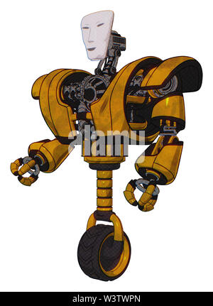 Droid contenenti elementi: humanoid maschera facciale, pesante nella parte superiore del torace, pesante mech torace, monociclo ruota. Materiale: costruzione usurati giallo. Situazione:... Foto Stock