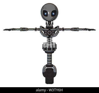 Mech contenente elementi: grigio stile alieno testa, Electric Eyes, luce exoshielding torace, no al torace placcatura, monociclo ruota. Materiale: calcestruzzo di brevetto. Foto Stock