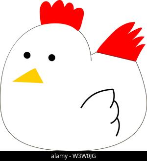 Little Hen, illustrazione vettore su sfondo bianco Illustrazione Vettoriale