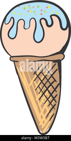 Dolce gelato, illustrazione, vettore su sfondo bianco. Illustrazione Vettoriale