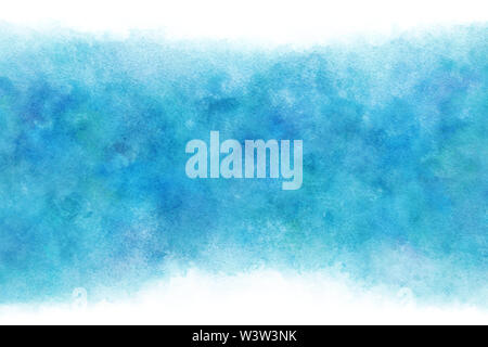 Colori pastello estivi acqua blu astratti o acquerello naturali mano sullo sfondo di vernice, illustrazione vettoriale Foto Stock