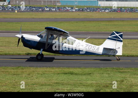 G-ZOSA, una proprietà privata campionessa americana 7GCAA Citabria avventura, a Prestwick International Airport in Ayrshire. Foto Stock