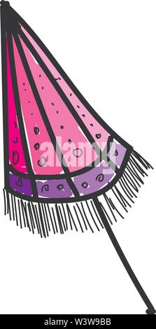 Ombrello chiuso, illustrazione vettore su sfondo bianco. Illustrazione Vettoriale