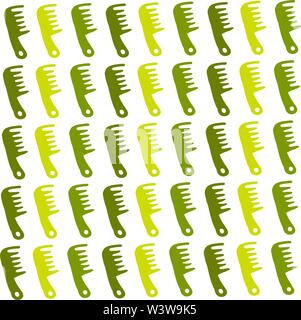 Pettine verde carta da parati, illustrazione, vettore su sfondo bianco. Illustrazione Vettoriale