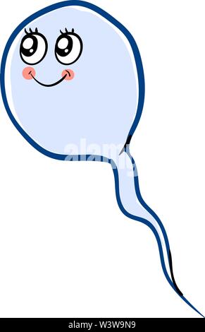 Carino lo sperma, illustrazione vettore su sfondo bianco. Illustrazione Vettoriale
