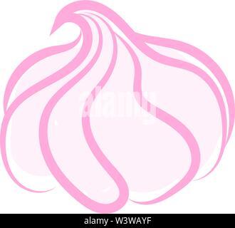 Meringa rosa, illustrazione vettore su sfondo bianco. Illustrazione Vettoriale