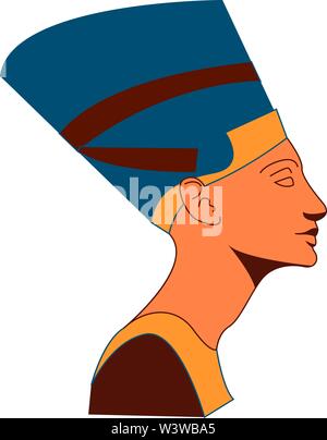 Nefertiti, illustrazione vettore su sfondo bianco. Illustrazione Vettoriale