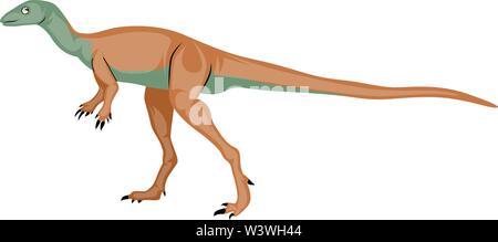 Tiny dinosour, illustrazione vettore su sfondo bianco. Illustrazione Vettoriale