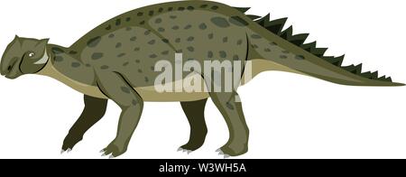 Minmi dinosour, illustrazione vettore su sfondo bianco. Illustrazione Vettoriale