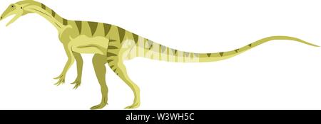 Green piccoli dinosour, illustrazione vettore su sfondo bianco. Illustrazione Vettoriale