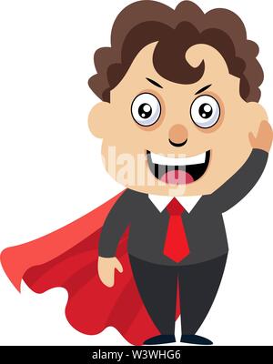 Uomo con red cape, illustrazione vettore su sfondo bianco. Illustrazione Vettoriale