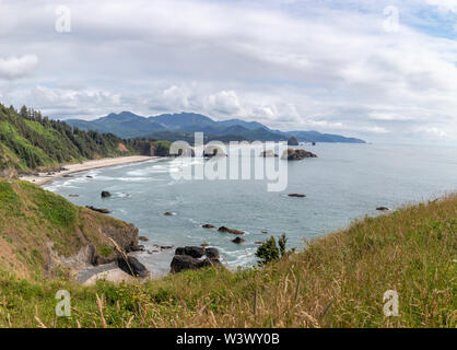 Vista da Chapman punto in Ecola State Park, Cannon Beach, Oregon Foto Stock
