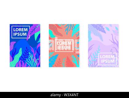 Il design del coperchio con abstract motivo floreale. Disegnata a mano illustrazione vettoriale. Formato A4. Per l'invito, scheda, coprire prenota, catalogo, graphic design Illustrazione Vettoriale
