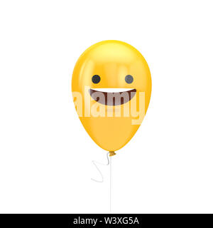 La faccina sorridente gli Emoji pallone galleggiante Foto Stock