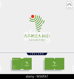 Segnale africa logo design vector internet wifi icona simbolo illustrazione Illustrazione Vettoriale