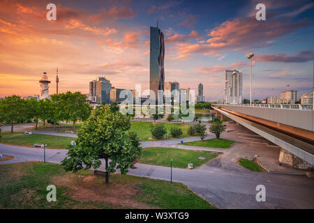 Vienna. Immagine di panorama urbano di Vienna la città capitale di Austria durante il tramonto. Foto Stock