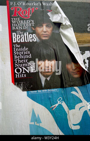 Il vecchio tabellone dei Beatles in New York Foto Stock