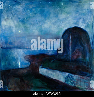 Edvard Munch, Notte stellata, la pittura di paesaggio, 1893 Foto Stock