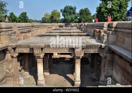 Adalaj stepwell/Rudabai stepwell-Ahmedabad/Gujarat Foto Stock