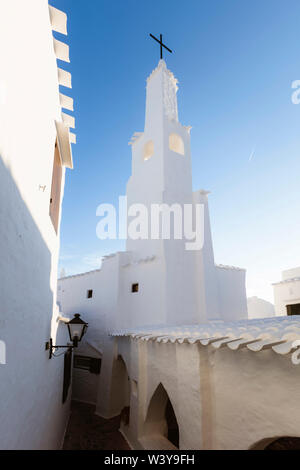 Campanile, Binibequer Vell, Menorca, isole Baleari, Spagna Foto Stock