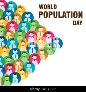 Poster creativi della popolazione mondiale giorno design Illustrazione Vettoriale