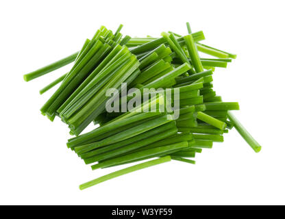 Erba cipollina fiore o erba cipollina cinese isolati su sfondo bianco Foto Stock