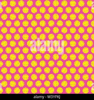 Creative schizzo giallo cerchio forma rotonda pattern design Illustrazione Vettoriale