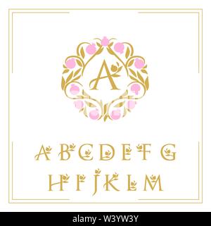 Modello di logo le lettere sono incorniciate con un modello Illustrazione Vettoriale